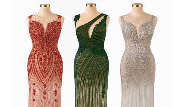 خرید پنل لباس مجلسی سنگ دوزی شده جدید