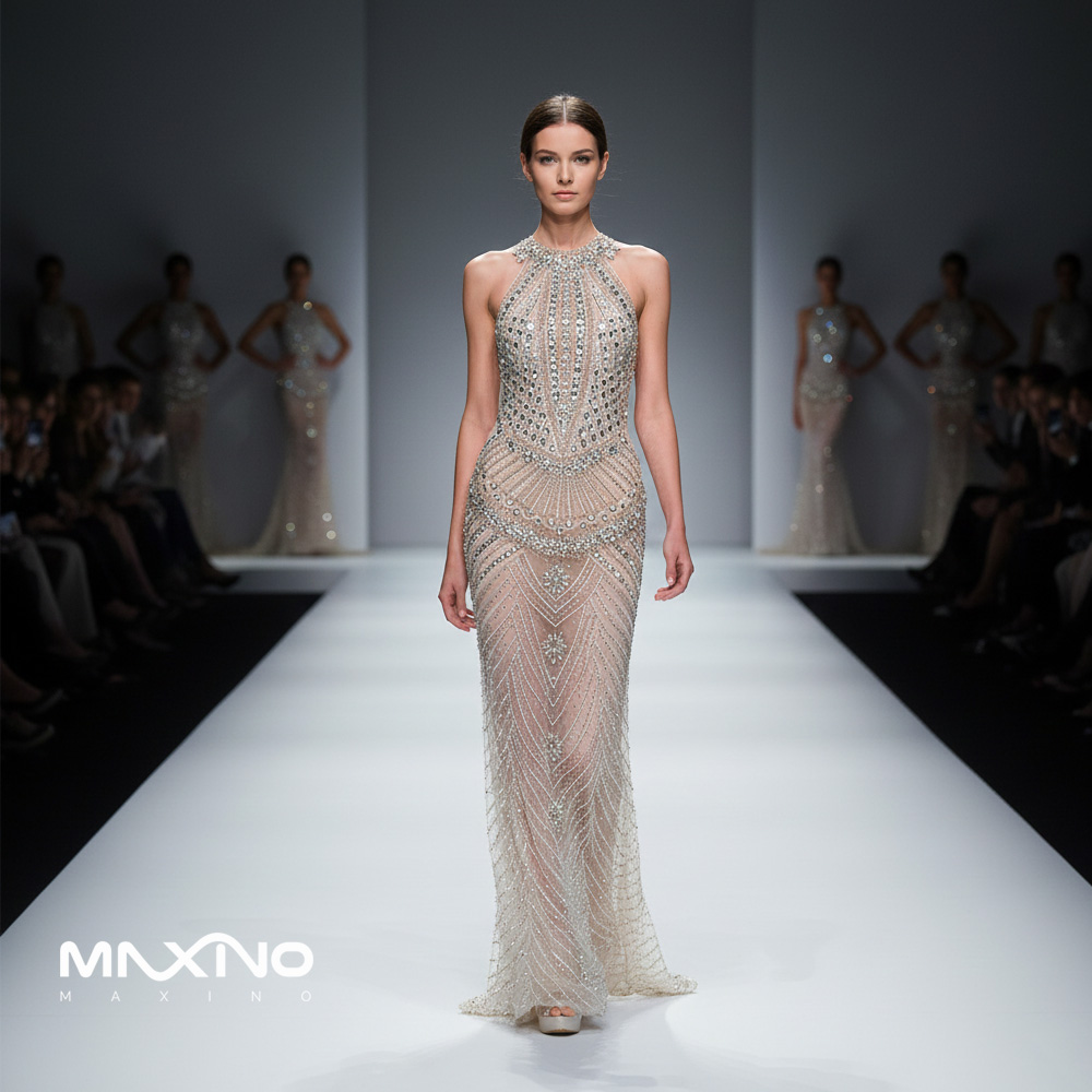 پنل لباس مجلسی سلطنتی رنگ بدن