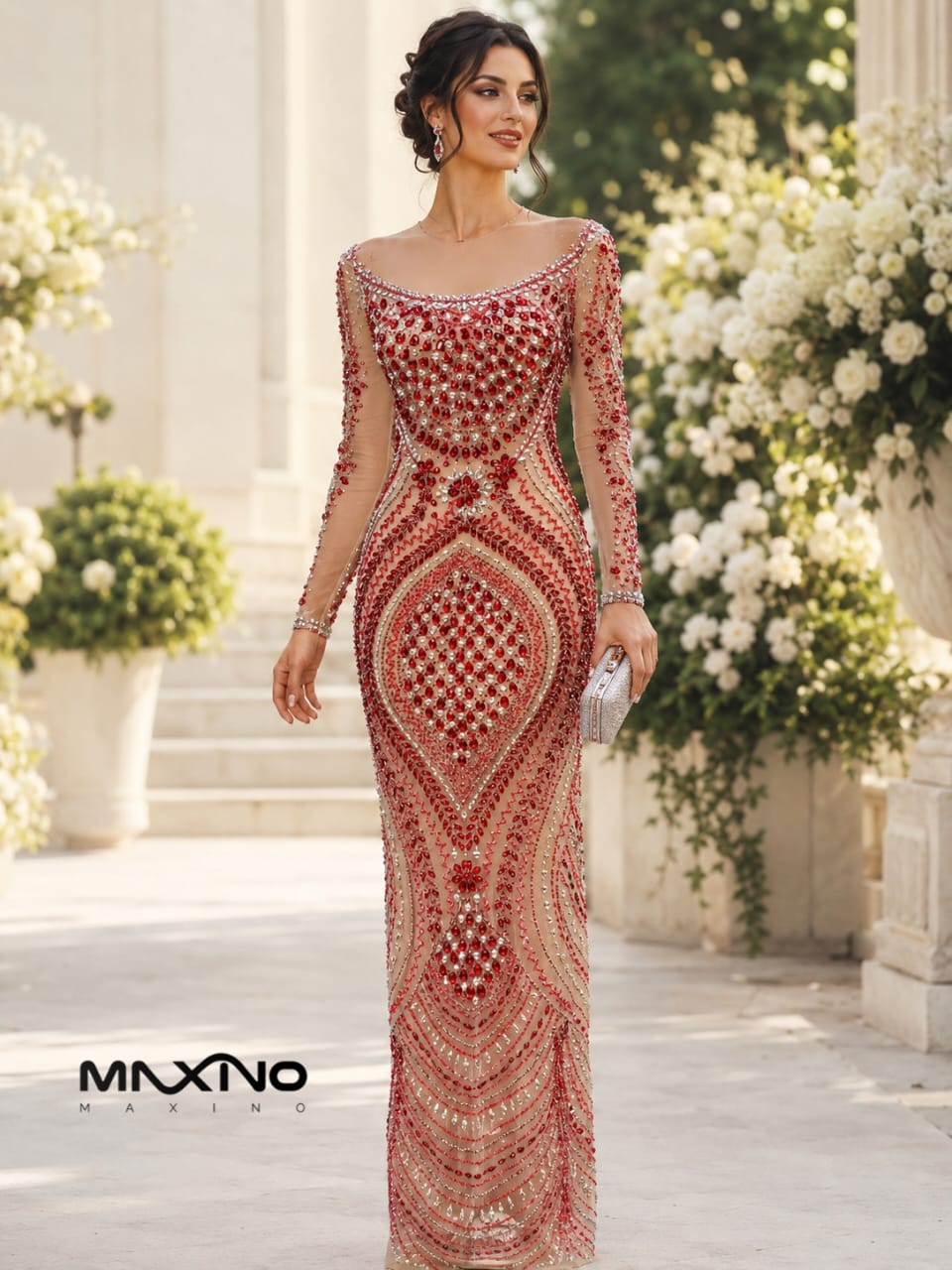 پارچه پنل لباس مجلسی طرح بانوی خاص