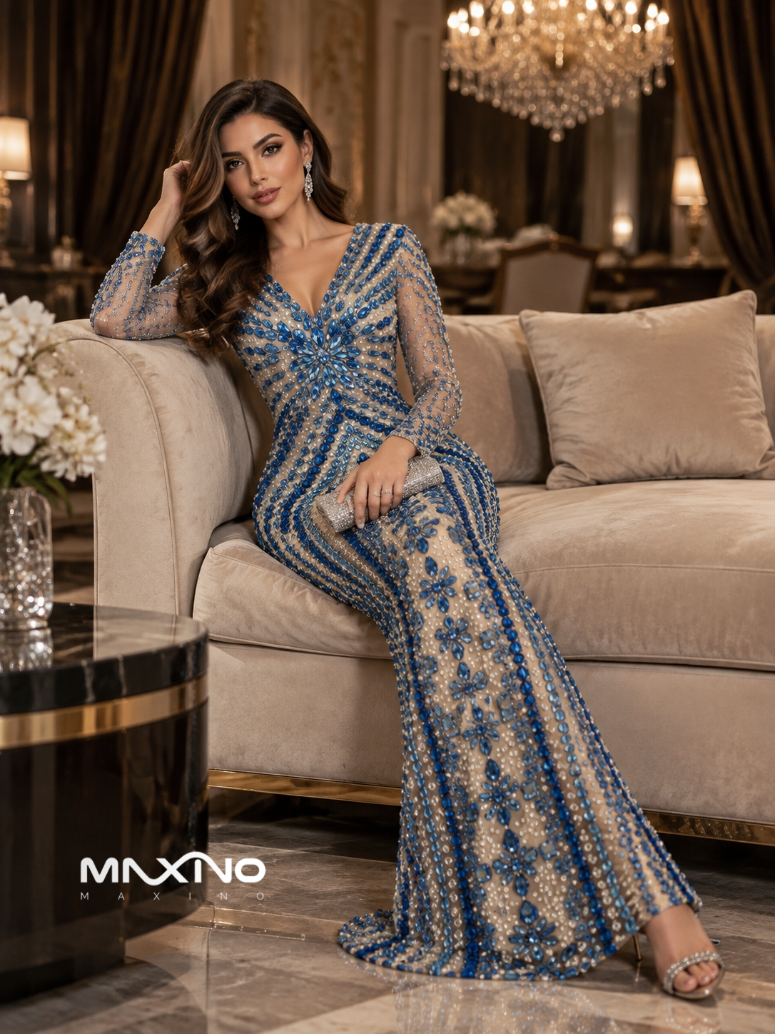 پارچه پنل لباس مجلسی سروناز